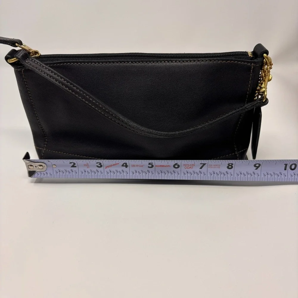 COACH 9311 Demi Bleecker Bag Black Leather Purse Vintage Baguettee USA E0C-9311